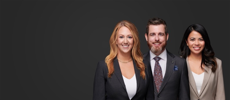 Three colleagues in business attire photographed together for their company, ATX Headshots team session