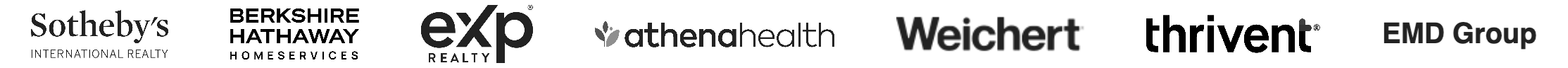 Sotheby's International Realty, Berkshire Hathaway, eXp Realty, athenahealth, Weichert, Thrivent, EMD Group